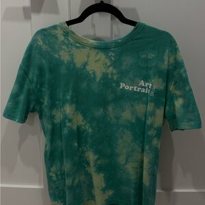 Zara Green and Yellow Tie-Dye Short Sleeve Tee